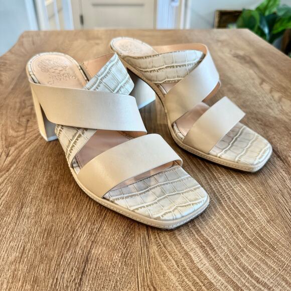 Vince Camuto | Saygan Noli Taupe Leather Sandal | Women’s Size 9.5 - Picture 1 of 12